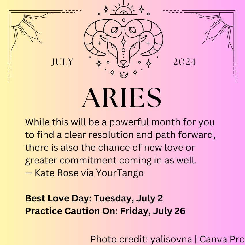Aries July 2024 Horoscope Love Outlook Key Advice for Relationships Now