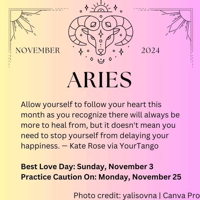Aries November 2024 Horoscope Predictions What to Expect This Month
