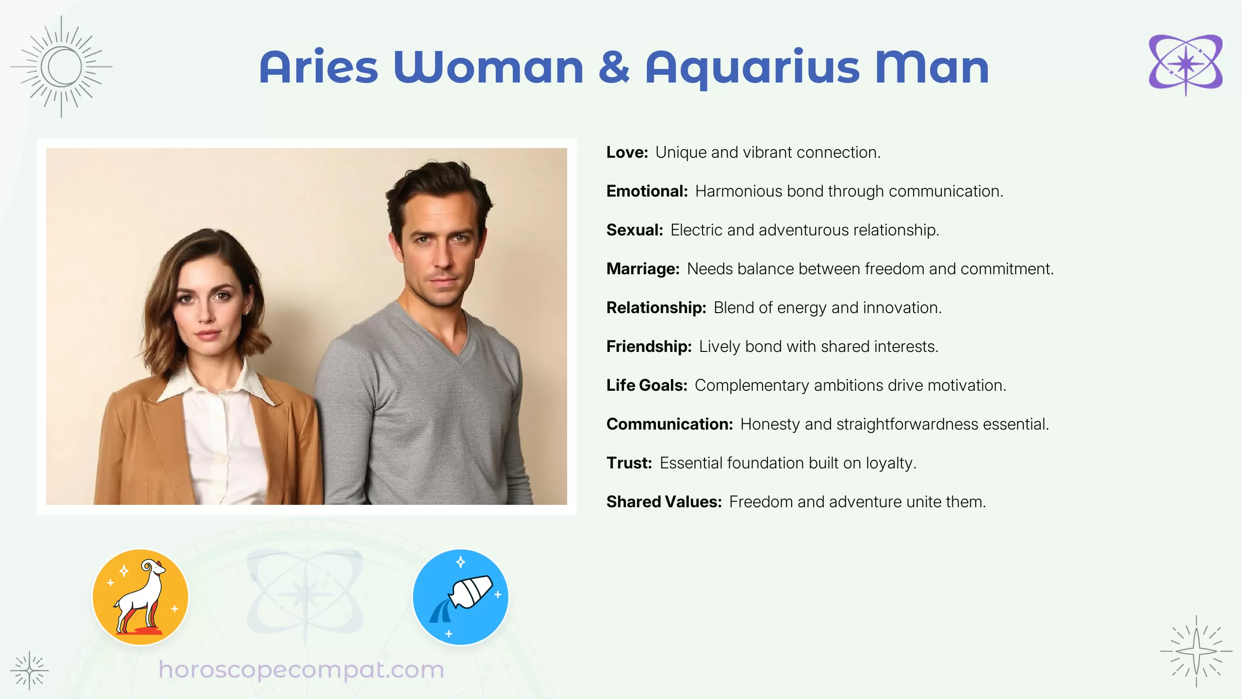 Aquarius man aries woman compatibility 2015 What to expect in this year？